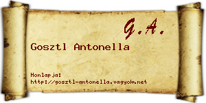 Gosztl Antonella névjegykártya
